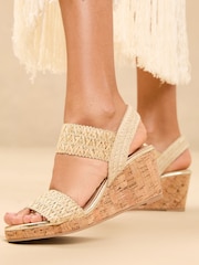 Нейтральный - Lipsy Elastic Two Strap Mid Wedge Sandals - Изображение 2 из 5