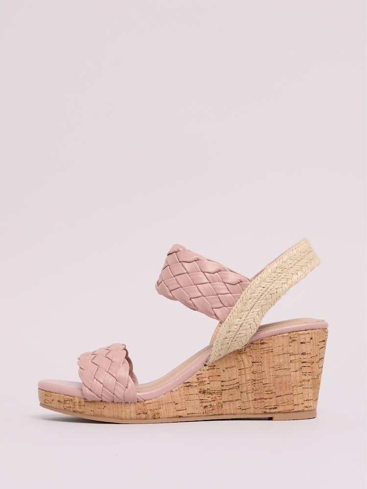 Телесный - Lipsy Elastic Two Strap Mid Wedge Sandals - Изображение 5 из 5