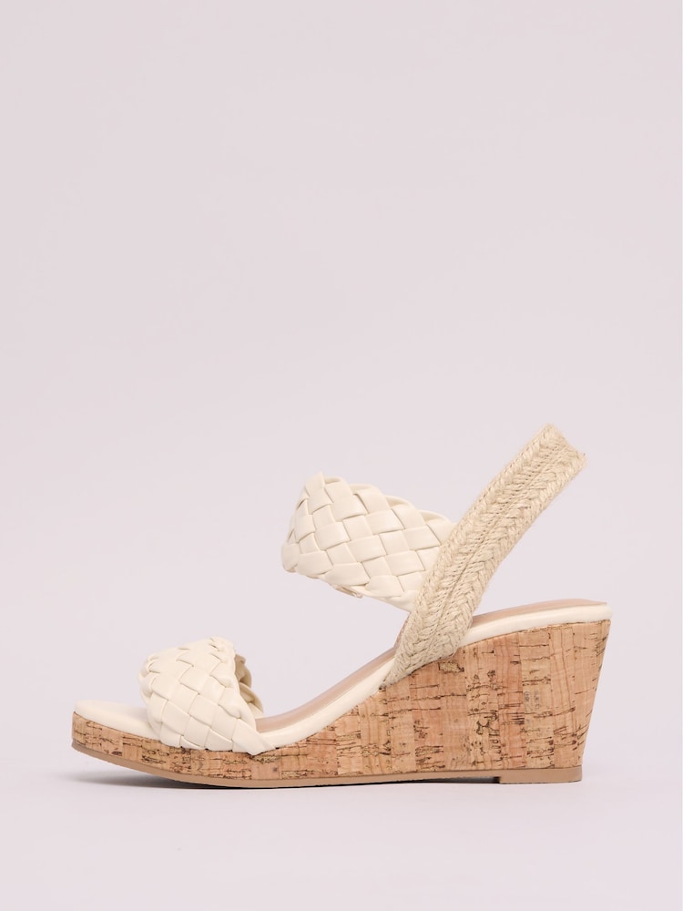 Weiß - Lipsy Elastic Two Strap Mid Wedge Sandals - Bild 5 von 5 Weiß - Lipsy Elastic Two Strap Mid Wedge Sandals - Bild 5 von 5