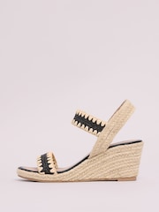Lipsy Black Elastic Two Strap Mid Wedge Sandals - Image 5 of 5