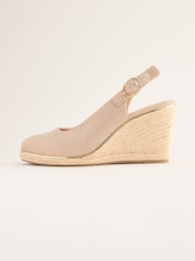 Lipsy Gold Standard Fit Mid Closed Toe Sparkly Slingback Wedges - Image 5 of 5