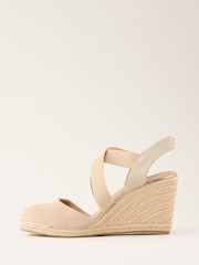 Lipsy Nude Standard Fit Mid Closed Toe Cross Strap Slingback Wedges - Image 5 of 5