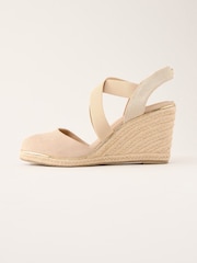 Lipsy Nude Wide Fit Mid Closed Toe Cross Strap Slingback Wedges - Image 5 of 5