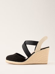 Lipsy Black Standard Fit Mid Closed Toe Cross Strap Slingback Wedges - Image 5 of 5