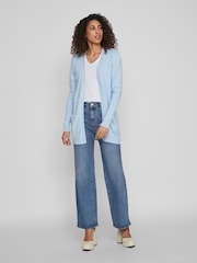 VILA Blue Longline Open Knit Cardigan - Image 3 of 6