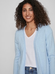 VILA Blue Longline Open Knit Cardigan - Image 4 of 6