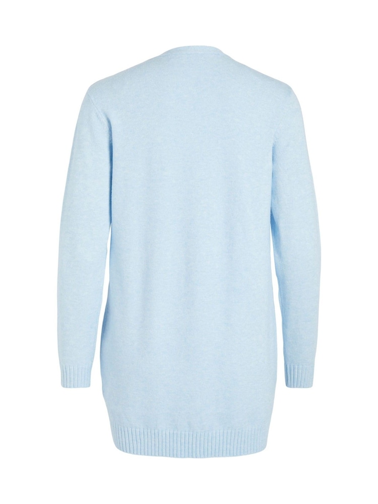 VILA Blue Longline Open Knit Cardigan - Image 6 of 6
