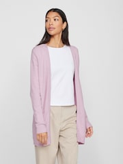 VILA Purple Longline Open Knit Cardigan - Image 1 of 7