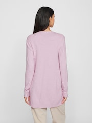 VILA Purple Longline Open Knit Cardigan - Image 2 of 7