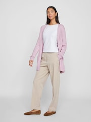 VILA Purple Longline Open Knit Cardigan - Image 3 of 7