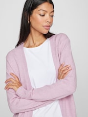 VILA Purple Longline Open Knit Cardigan - Image 4 of 7