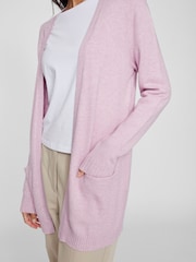 VILA Purple Longline Open Knit Cardigan - Image 5 of 7