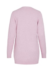 VILA Purple Longline Open Knit Cardigan - Image 7 of 7