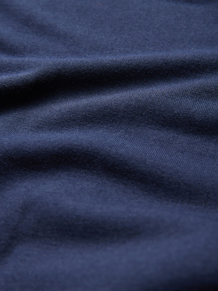 The Set Grey Marl/Navy Viscose Blend Button Through Pyjamas 2 Pack with Piping - Image 11 of 11