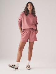 The Set Dusty Pink 2 Piece Dropped Shoulder Relax Sweatshirt & Short Set - Image 1 of 11