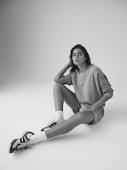 The Set Dusty Pink 2 Piece Dropped Shoulder Relax Sweatshirt & Short Set - Image 3 of 11
