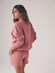 The Set Dusty Pink 2 Piece Dropped Shoulder Relax Sweatshirt & Short Set - Image 5 of 11