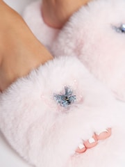 Boux Avenue Pink Butterfly Slider Slippers - Image 2 of 7