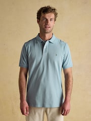 Joules Woody Dusty Blue Cotton Pique Polo Shirt - Image 1 of 9