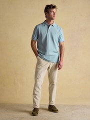 Joules Woody Dusty Blue Cotton Pique Polo Shirt - Image 3 of 9