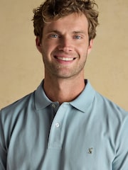 Joules Woody Dusty Blue Cotton Pique Polo Shirt - Image 4 of 9