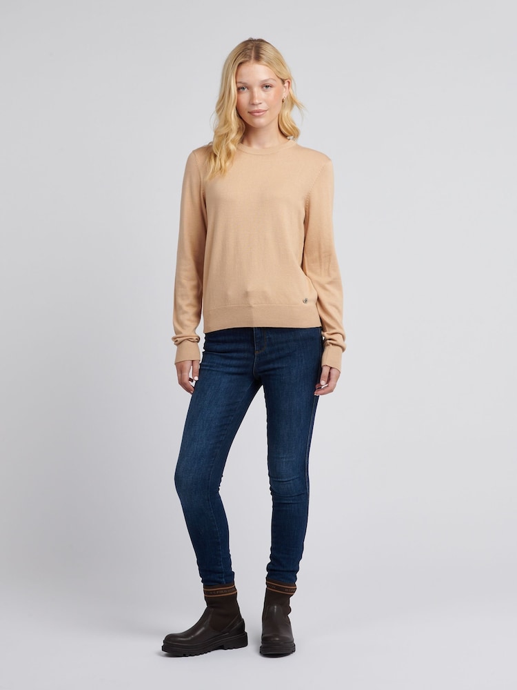 U.S. Polo Assn. Natural Regular Fit Womens Crew Neck Jumper - Image 3 of 7