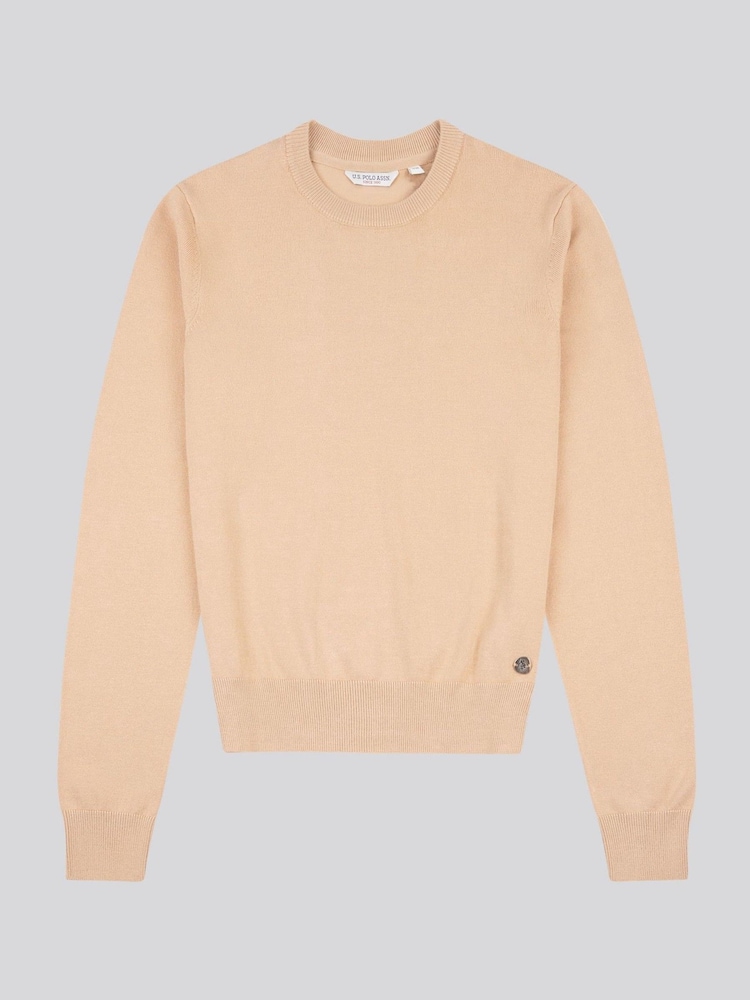 U.S. Polo Assn. Natural Regular Fit Womens Crew Neck Jumper - Image 5 of 7