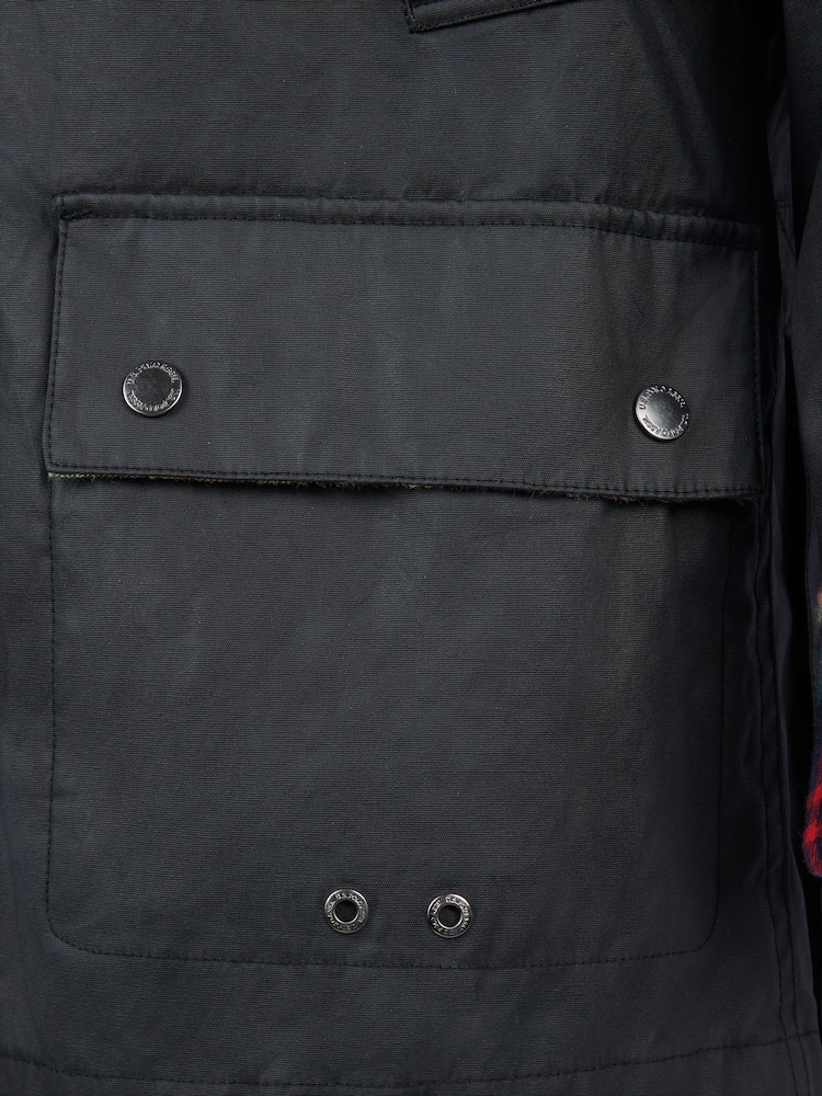 U.S. Polo Assn. Black Womens Waxed 100% Cotton Short Parka - Image 11 of 12