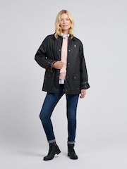 U.S. Polo Assn. Black Womens Waxed 100% Cotton Short Parka - Image 3 of 12