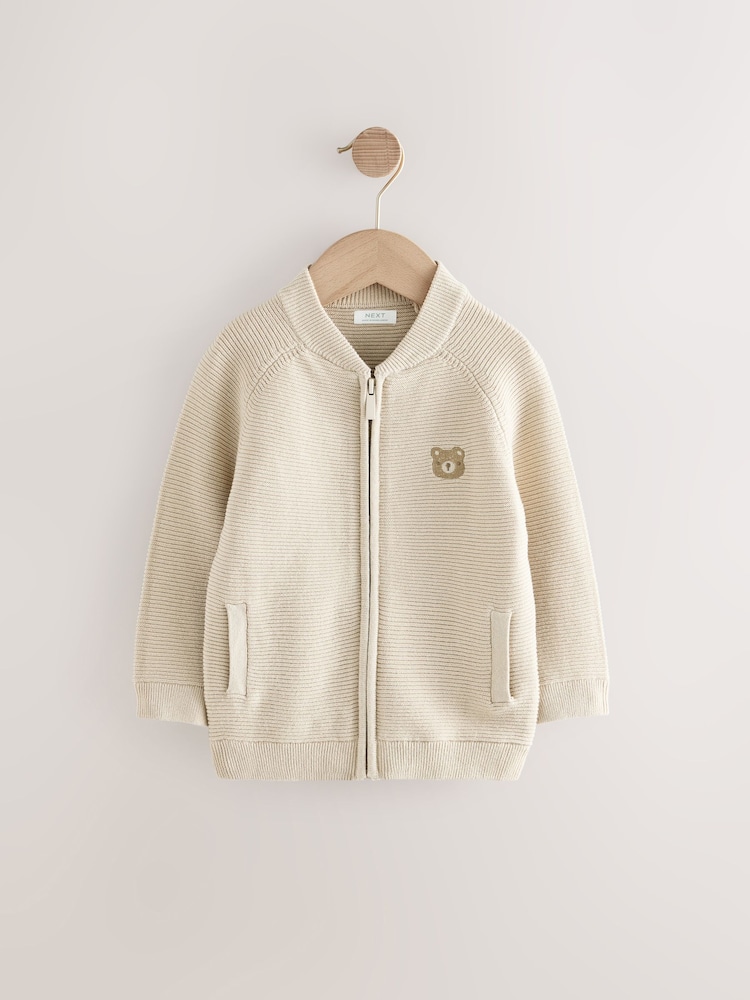 Neutral Bear Zip Through Cardigan (3mths-7yrs) - Image 1 of 4 Neutral Bear Zip Through Cardigan (3mths-7yrs) - Image 1 of 4