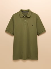 Joules Woody Khaki Green Cotton Pique Polo Shirt - Image 8 of 8