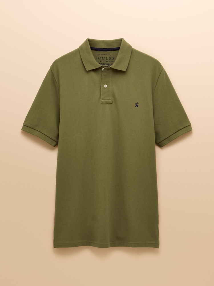 Joules Woody Khaki Green Cotton Pique Polo Shirt - Image 8 of 8