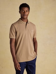 Joules Woody Light Brown Cotton Pique Polo Shirt - Image 1 of 9