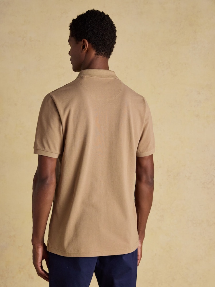 Joules Woody Light Brown Cotton Pique Polo Shirt - Image 2 of 9