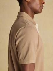 Joules Woody Light Brown Cotton Pique Polo Shirt - Image 6 of 9