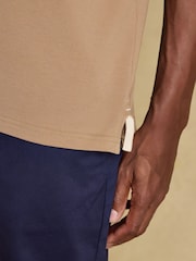 Joules Woody Light Brown Cotton Pique Polo Shirt - Image 8 of 9