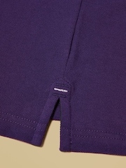 Joules Woody Dark Purple Cotton Pique Polo Shirt - Image 6 of 6