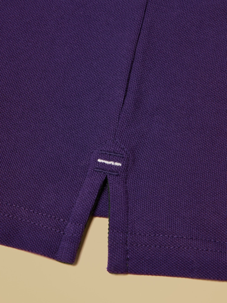 Joules Woody Dark Purple Cotton Pique Polo Shirt - Image 6 of 6