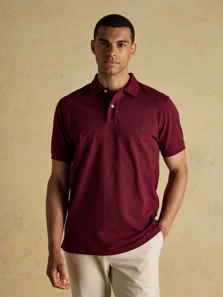 Joules Woody Burgundy Red Cotton Pique Polo Shirt - Image 1 of 8 Joules Woody Burgundy Red Cotton Pique Polo Shirt - Image 1 of 8
