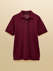 Joules Woody Burgundy Red Cotton Pique Polo Shirt - Image 8 of 8