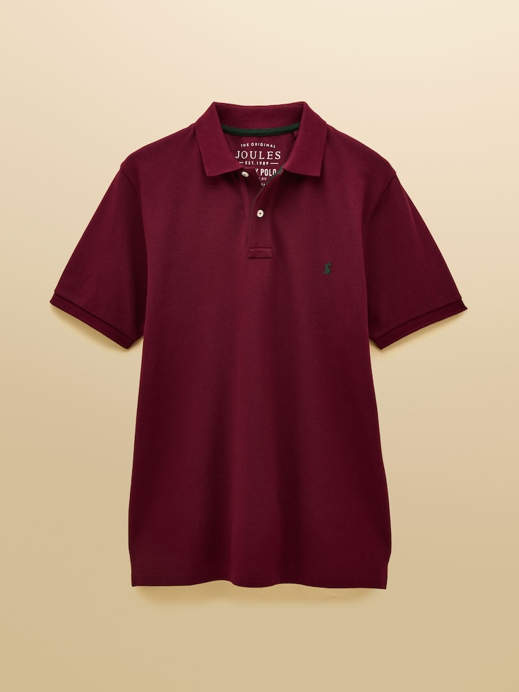 Joules Woody Burgundy Red Cotton Pique Polo Shirt - Image 8 of 8 Joules Woody Burgundy Red Cotton Pique Polo Shirt - Image 8 of 8