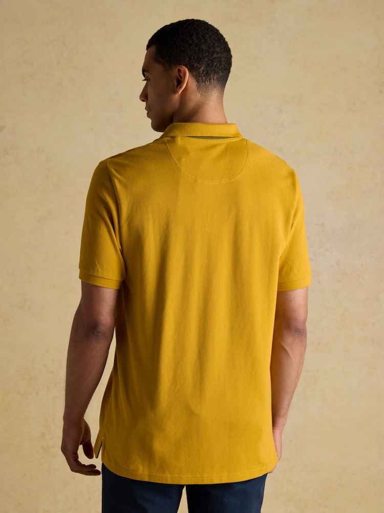 Joules Woody Mustard Yellow Cotton Pique Polo Shirt - Image 2 of 6 Joules Woody Mustard Yellow Cotton Pique Polo Shirt - Image 2 of 6