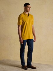 Joules Woody Mustard Yellow Cotton Pique Polo Shirt - Image 3 of 6