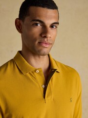 Joules Woody Mustard Yellow Cotton Pique Polo Shirt - Image 4 of 6