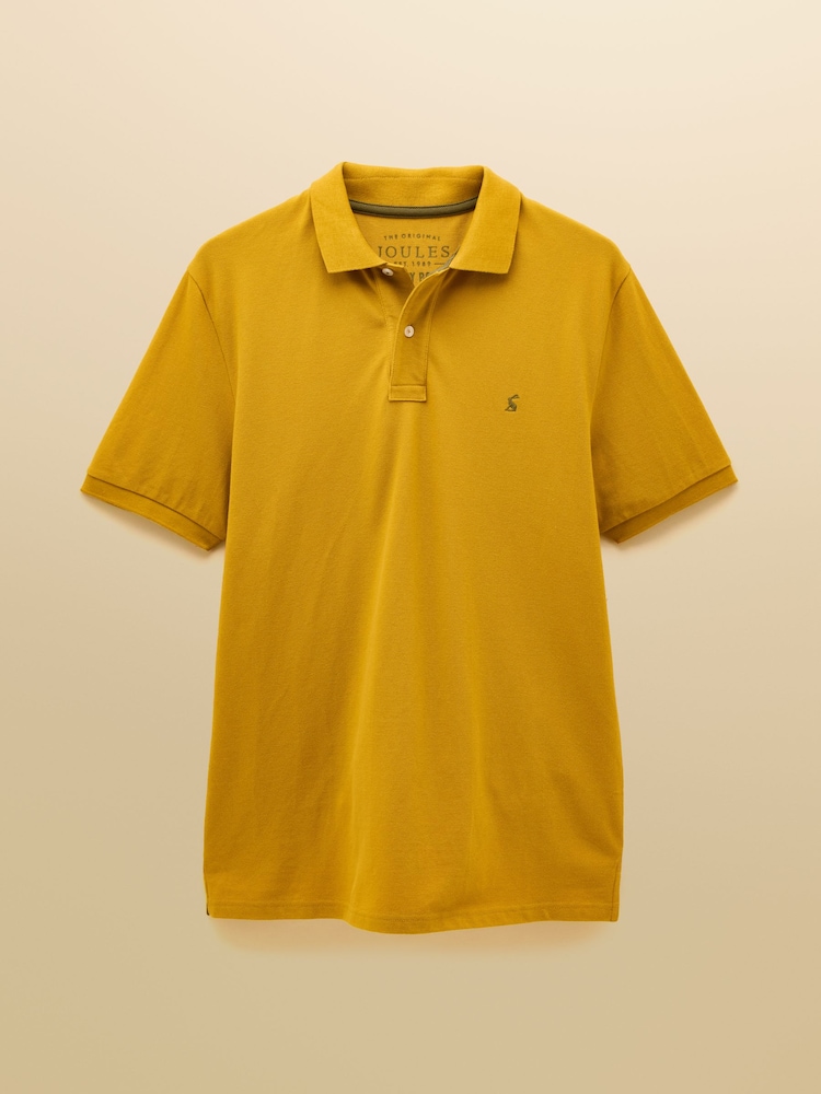 Joules Woody Mustard Yellow Cotton Pique Polo Shirt - Image 6 of 6 Joules Woody Mustard Yellow Cotton Pique Polo Shirt - Image 6 of 6