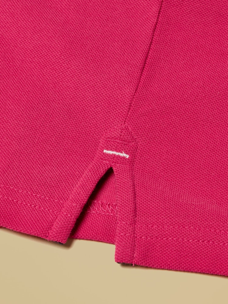 Joules Woody Bright Pink Cotton Pique Polo Shirt - Image 6 of 6