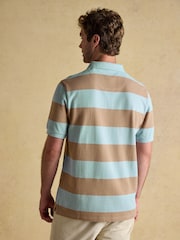 Joules Woody Blue/Brown Cotton Pique Polo Shirt - Image 2 of 8