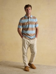 Joules Woody Blue/Brown Cotton Pique Polo Shirt - Image 3 of 8