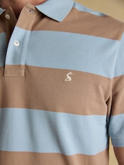 Joules Woody Blue/Brown Cotton Pique Polo Shirt - Image 5 of 8