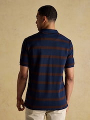 Joules Woody Brown/Navy Cotton Pique Polo Shirt - Image 2 of 8